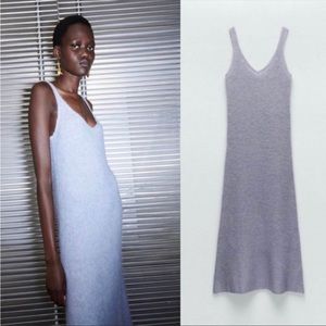 Zara Wool Alpaca Beaded Strappy Dress